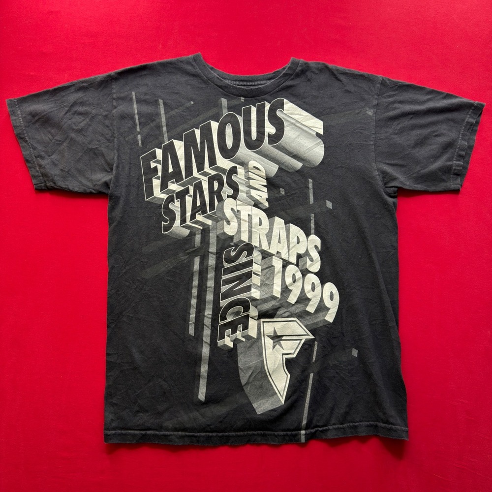 VINTAGE Y2K Skater Grudge Famous Stars and Straps Graphic T-Shirt Mens‎ Black M